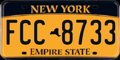 NY license plate FCC8733