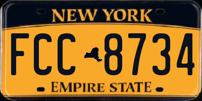 NY license plate FCC8734