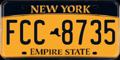 NY license plate FCC8735