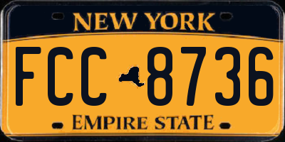 NY license plate FCC8736