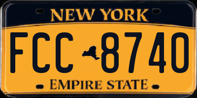 NY license plate FCC8740