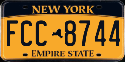 NY license plate FCC8744