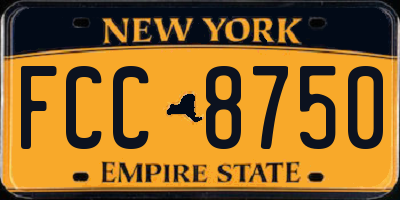 NY license plate FCC8750