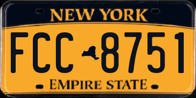 NY license plate FCC8751