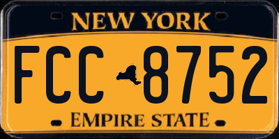 NY license plate FCC8752
