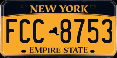 NY license plate FCC8753