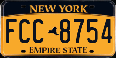 NY license plate FCC8754