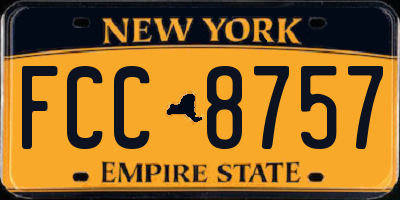 NY license plate FCC8757