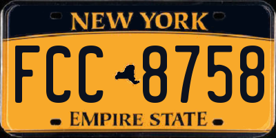 NY license plate FCC8758