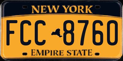 NY license plate FCC8760