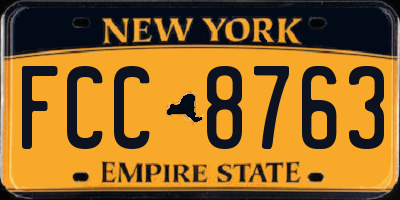 NY license plate FCC8763
