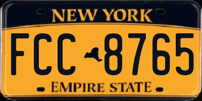 NY license plate FCC8765
