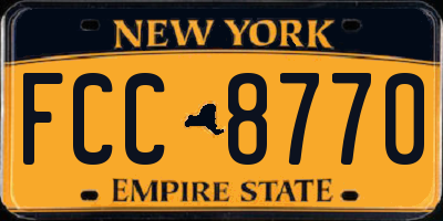 NY license plate FCC8770