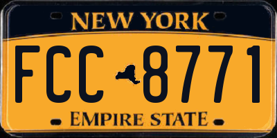 NY license plate FCC8771