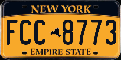 NY license plate FCC8773