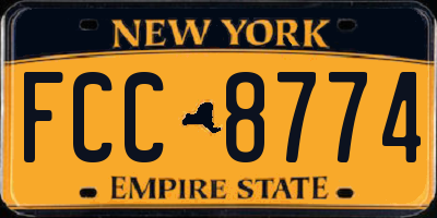 NY license plate FCC8774