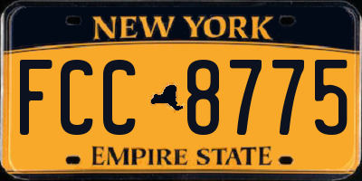 NY license plate FCC8775