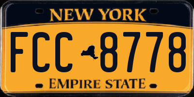 NY license plate FCC8778
