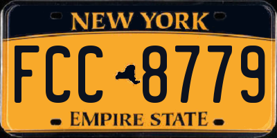 NY license plate FCC8779