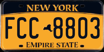 NY license plate FCC8803
