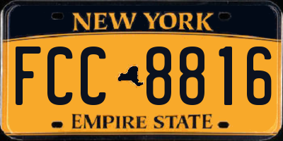 NY license plate FCC8816