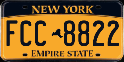 NY license plate FCC8822