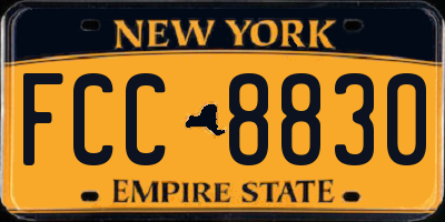NY license plate FCC8830