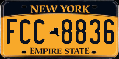 NY license plate FCC8836