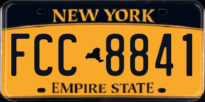 NY license plate FCC8841
