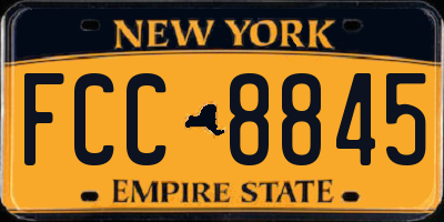 NY license plate FCC8845