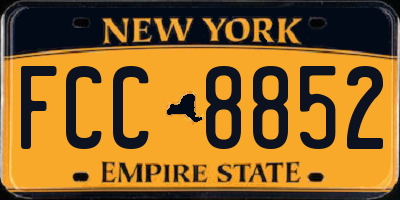 NY license plate FCC8852