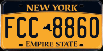 NY license plate FCC8860