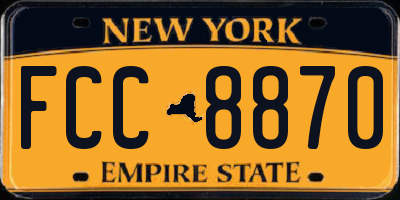 NY license plate FCC8870