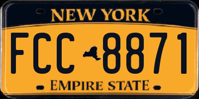 NY license plate FCC8871