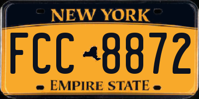 NY license plate FCC8872