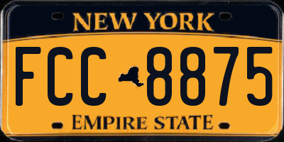 NY license plate FCC8875
