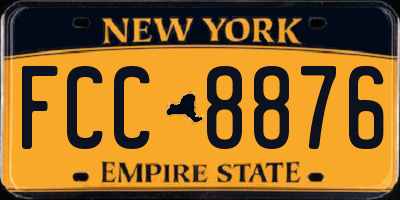 NY license plate FCC8876