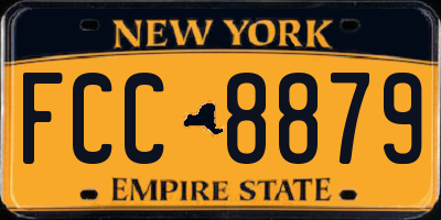 NY license plate FCC8879