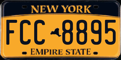 NY license plate FCC8895