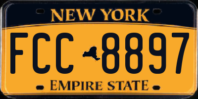 NY license plate FCC8897