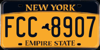 NY license plate FCC8907