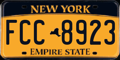 NY license plate FCC8923