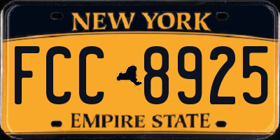 NY license plate FCC8925