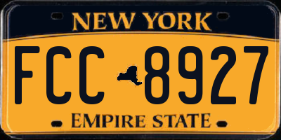 NY license plate FCC8927