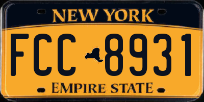 NY license plate FCC8931