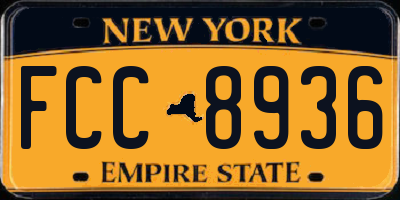 NY license plate FCC8936