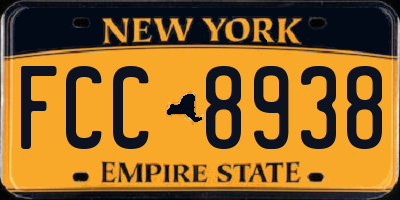 NY license plate FCC8938