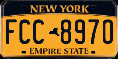 NY license plate FCC8970