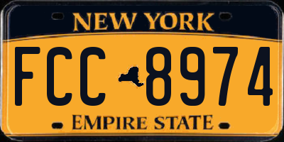 NY license plate FCC8974