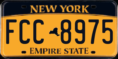 NY license plate FCC8975
